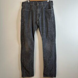 Levis 511 Jeans Mens 32x32 Dark Gray Corduroy Skinny Stretch 5-Pocket Mid Rise